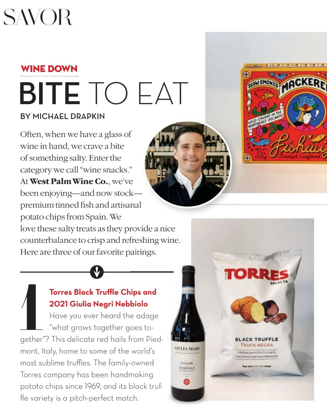 Palm Beach Illustrated article by Michael Drapkin of West Palm Wine Co.