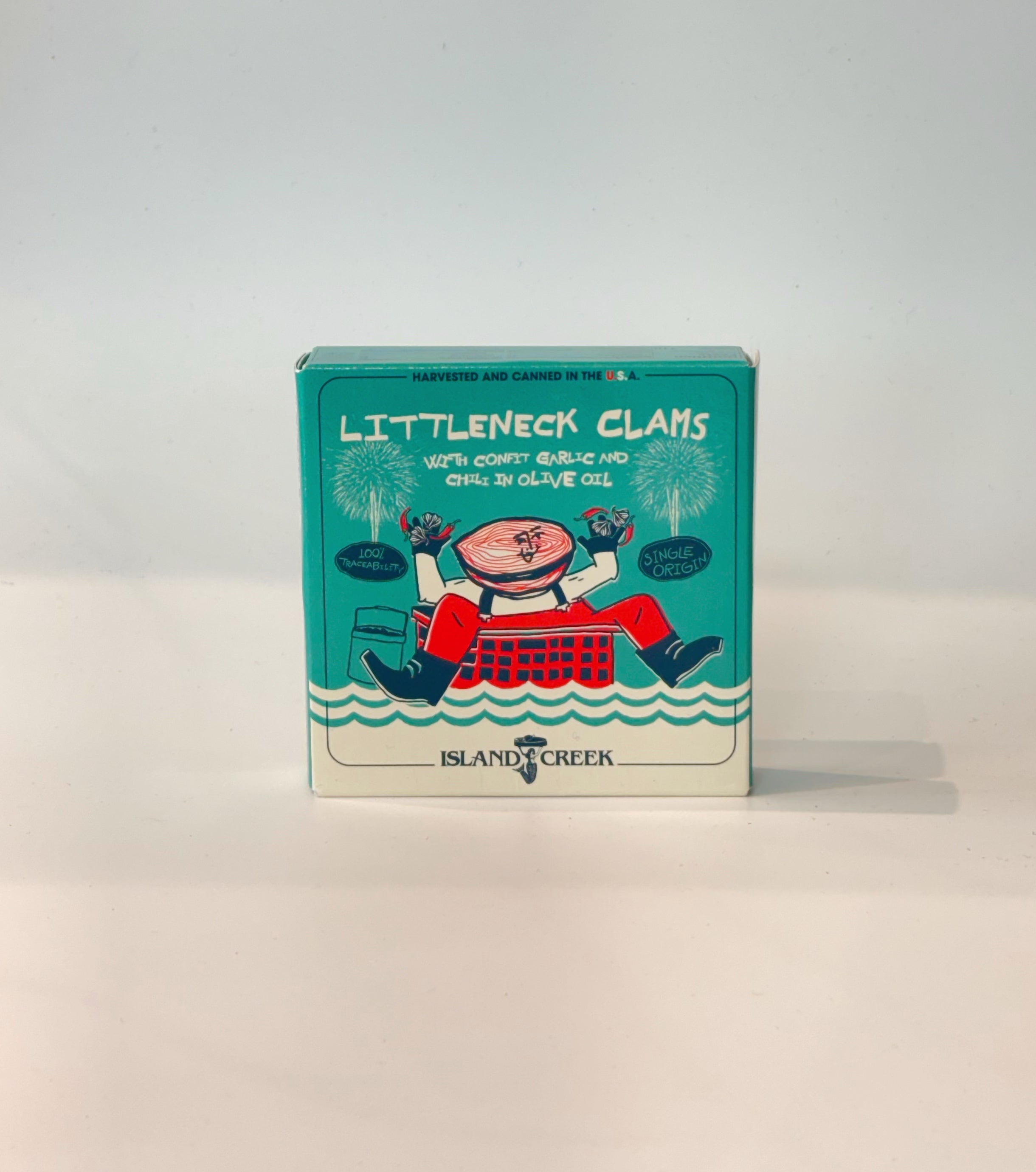 Island Creek Littleneck Clams with confit garlic and chili in olive oil